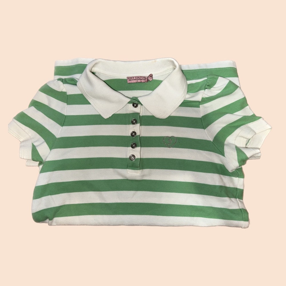 ⭐️Juicy Couture Y2K Green and white Collar shirt ⭐️